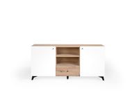 aparador colonia en mdf roble y patas blanco mate
