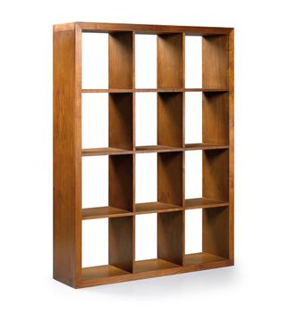 Librería de madera marrón 12 huecos anch. 135 cm