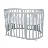 cuna ovalada 7 en 1 con colchongray