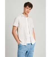 pepe jeans para hombre pm308571 camisa maco blanco xl casual algodon manga corta