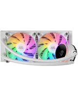 sistema de refrigeracion liquida mars gaming mllcd240w blanco 2x 12x12 iluminacion frgb tpd 500w pantalla lcd para procesadores intel y amd