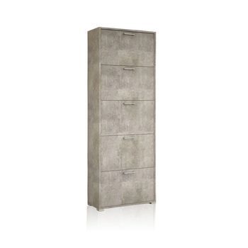 Mueble Para Zapatos Con 5 Puertas Grises Efecto Hormigón