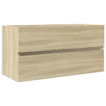Armario Lavabo Madera Contrachapada Roble Sonoma 90x38,5x45 Cm Vidaxl