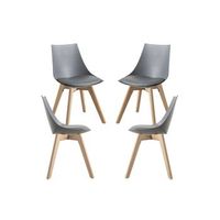 pack 4 sillas blok de polipropileno 784855 cm - gris oscuro