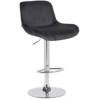 taburete de bar cromado solon terciopelo negro 50x50x85 cm clp