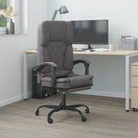 silla de oficina reclinable masaje cuero sintetico gris cfw447488