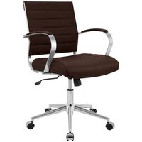 silla de oficina oakland cuero autentico marron 62x57x90 cm clp