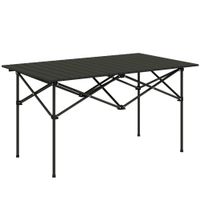 outsunny mesa plegable de camping con encimera enrollable bolsa mesa de picnic portatil 95x55x50cm negro   aosom espana
