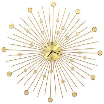 Reloj De Pared De Metal Dorado 70 Cm Vidaxl