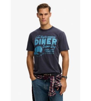 Superdry para hombre. M1012354A Camiseta Local Business marino (XXL), Casual, Algodón, Manga corta