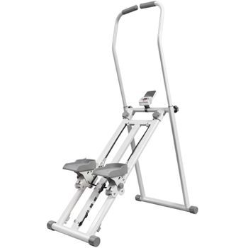 SPORTNOW Stepper de Escalera para Casa Plegable con 3 Niveles de Resistencia Manillar Ajustable Monitor LCD Soporte para Móvil Blanco   Aosom España