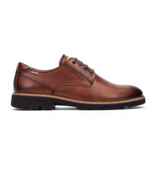 Pikolinos para hombre. M7D-4289 Zapatos de Piel Alarcon marrón (46), Plano, Cordones, Casual