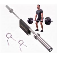 barra olimpica 50mm 120-220cm - recta o curl z para pesas