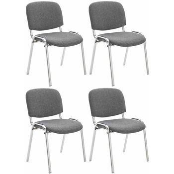Set De 4 Sillas Confidente Ken Chrom Tela Gris 64x54x79 Cm Clp