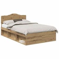 cama matrimonial  cama para adulto  estructura de cama con cabecera roble artesanal 120 x 200 cm