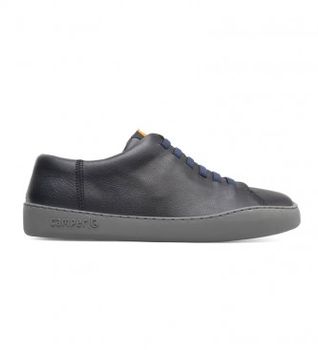 Camper para hombre. K100479-001 Zapatillas de piel Peu Touring negro (44), Plano, Cordones, Casual
