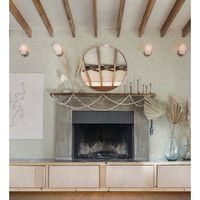 papel pintado vinilico ecologico con diseno textil africano en relieve color beige - catava 682282 de gaulan - rollo de 10 m x 052 m