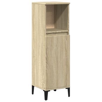 Armario De Baño Madera Contrachapada Roble Sonoma 30x30x100 Cm Vidaxl