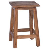 taburete natural 30 x 30 x 47 cm madera de caoba vidaxl