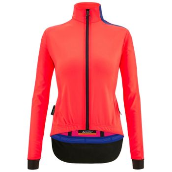 Santini Women's Vega Hooded Multi Jacket - M - Granatina Pink