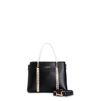 bolsa baúl con asas tubulares black taglia unica