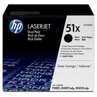 hp 51x black original toner cartridge - twin pack