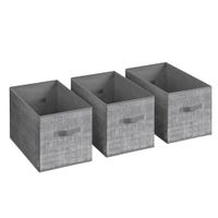 3 cajas de almacenaje plegables de tela de color gris