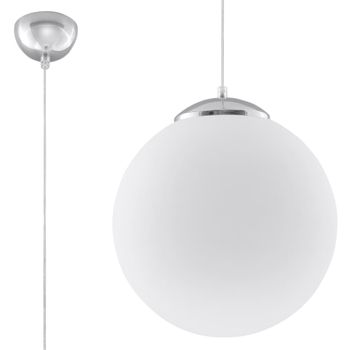 Lámpara de techo blanco/cromo acero/vidrio alt. 130 cm