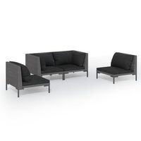 sofas de jardin 4 piezas y cojines ratan sintetico gris oscuro vidaxl