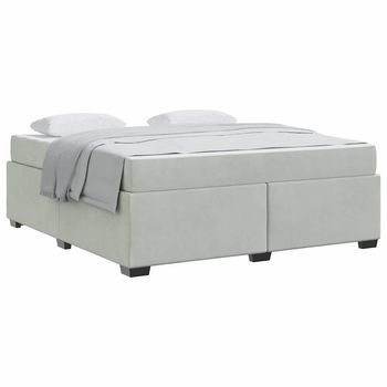 Estructura De Cama Con Colchón Gris Claro 180 X 200 Cm
