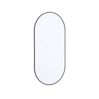 espejo ovalado de aluminio decorativo de pared 120cm negro