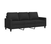 vidaxl sofa de 3 plazas de tela negro 180 cm