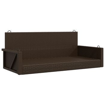 Banco Columpio | Banco De Jardín De Ratán Sintético Marrón 119x56x48 Cm
