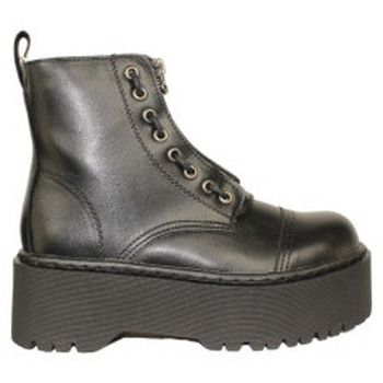True Heart Botines Bota militar triple con cremallera para mujer