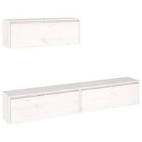 conjunto de mueble de tv 3 piezas madera maciza de pino blanco vidaxl