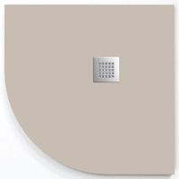 plato de ducha onda curve crema 90x90 cm radio 55 rejilla inox