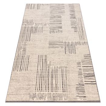 Alfombra Wool Angel 1222 / 52023 Líneas Beige / Gris 200x300 Cm