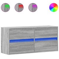 mueble de tv  mueble de salon  gabinete de tv de pared con luces led gris sonoma 100x31x45 cm