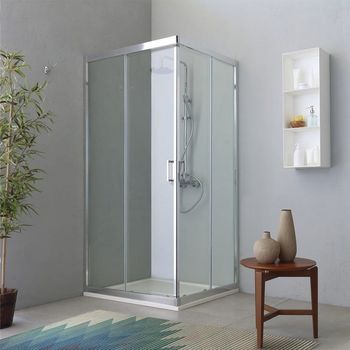 Cabina De Ducha Perfil Plano Cromo 70x100 Transparente Diseño Moderno | Fly