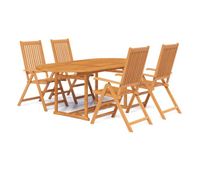 juego de comedor de jardin 5 piezas madera maciza de acacia