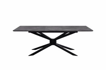 Mesa de comedor extensible con acabado efecto mármol 160/200x90x75cm
