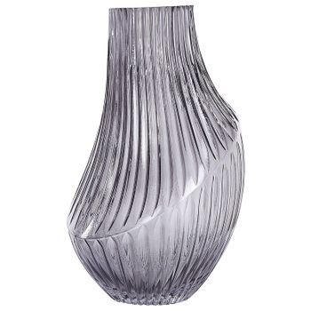 Florero De Vidrio Gris 36 Cm Abstracto Moderno Sala De Estar Dormitorio Myrsina