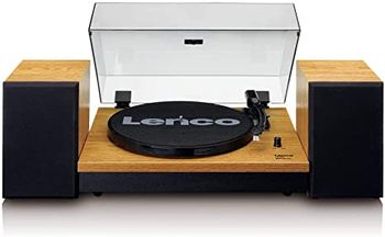 Lenco LS-300 Tocadiscos de tracción por correa Negro, Madera