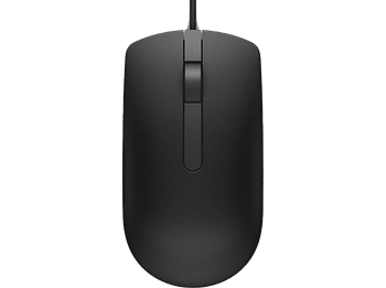 Ratón - Dell MS116, Cable, 1000 ppp, Seguimiento LED óptico, Negro