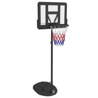 sportnow canasta de baloncesto para exterior con altura ajustable 216-277 cm ruedas y base rellenable negro   aosom espana