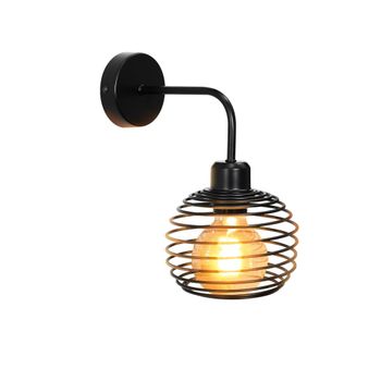 Laycock - aplique de pared de metal, negro, 23 cm, e27