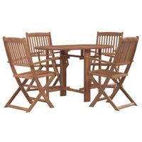 set comedor de jardin plegable 5 piezas madera maciza de acacia vidaxl