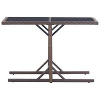 mesa de jardin  mesa de exterior de vidrio y ratan sintetico blanco 110x53x72 cm