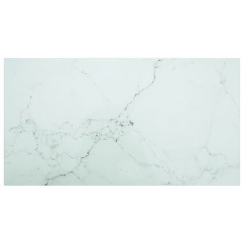Tablero Mesa Diseño Mármol Vidrio Templado Blanco 120x65 Cm 8mm Vidaxl
