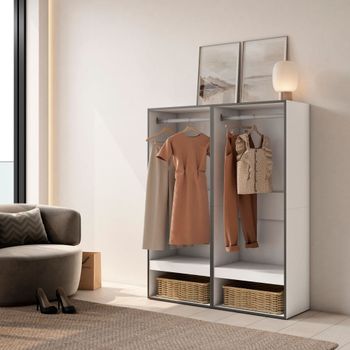 Vestidor efecto madera blanco 120x35x145cm